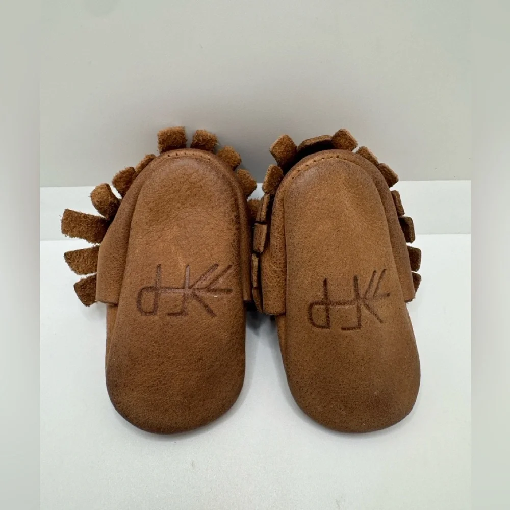 Freshly Picked Brown Moccasins Baby Fringed Soft Soles Unisex